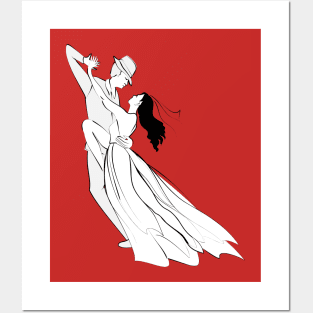 Couple dancing tango Posters and Art